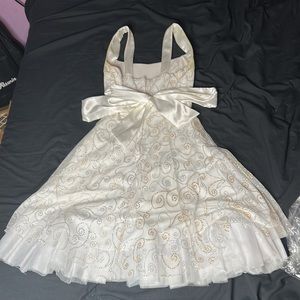 Vintage white gold and silver dress. Definitely petite I wore it once for a prom